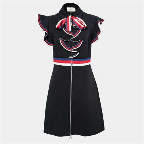 gucci jersey dress with ruffle trims|gucci bodycon dress.